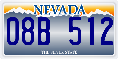 NV license plate 08B512