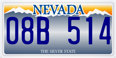 NV license plate 08B514