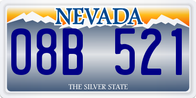 NV license plate 08B521