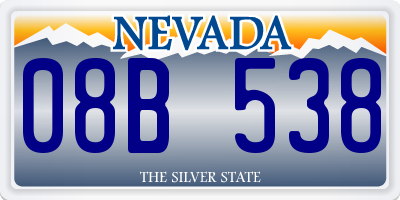 NV license plate 08B538