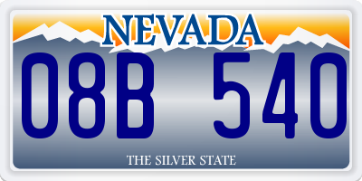 NV license plate 08B540