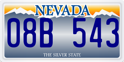 NV license plate 08B543