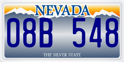 NV license plate 08B548