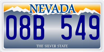 NV license plate 08B549
