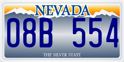 NV license plate 08B554