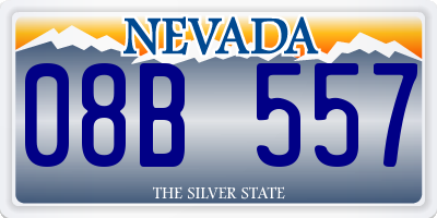 NV license plate 08B557