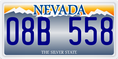 NV license plate 08B558