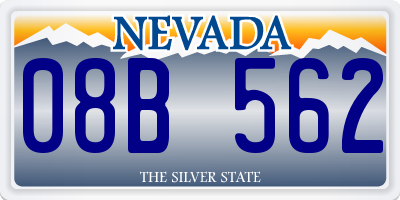 NV license plate 08B562