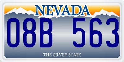 NV license plate 08B563