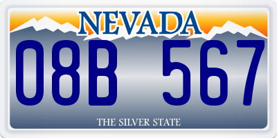 NV license plate 08B567