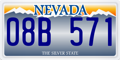 NV license plate 08B571
