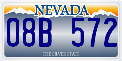 NV license plate 08B572