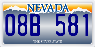 NV license plate 08B581