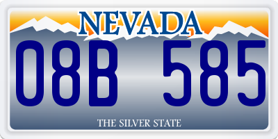 NV license plate 08B585
