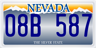 NV license plate 08B587