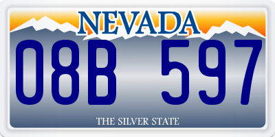 NV license plate 08B597