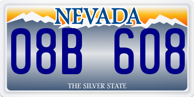 NV license plate 08B608