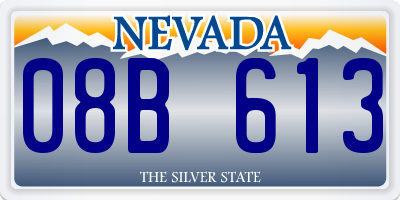 NV license plate 08B613