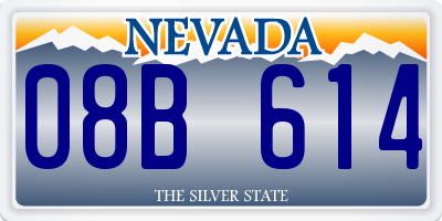 NV license plate 08B614
