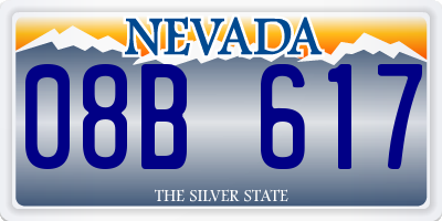 NV license plate 08B617