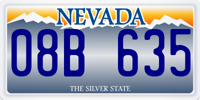 NV license plate 08B635