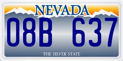 NV license plate 08B637