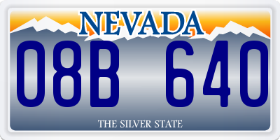 NV license plate 08B640