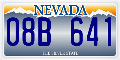 NV license plate 08B641