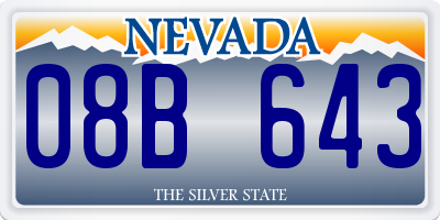 NV license plate 08B643