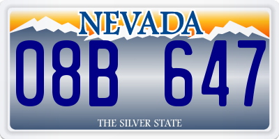 NV license plate 08B647