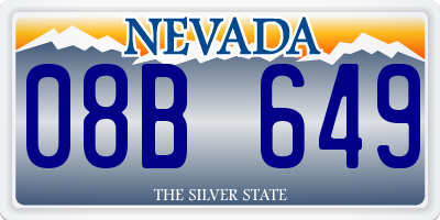NV license plate 08B649