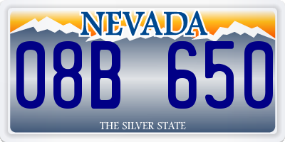 NV license plate 08B650