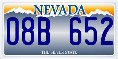 NV license plate 08B652