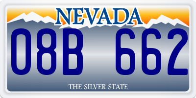 NV license plate 08B662