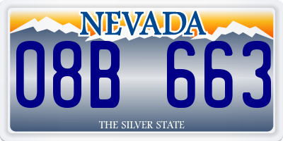 NV license plate 08B663