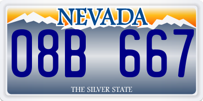 NV license plate 08B667