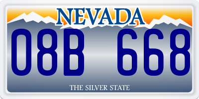 NV license plate 08B668