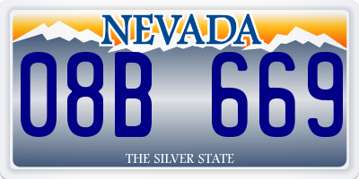 NV license plate 08B669