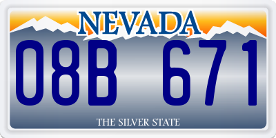 NV license plate 08B671