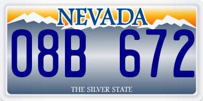 NV license plate 08B672