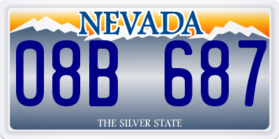 NV license plate 08B687