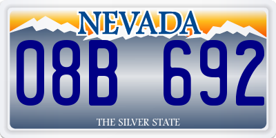 NV license plate 08B692