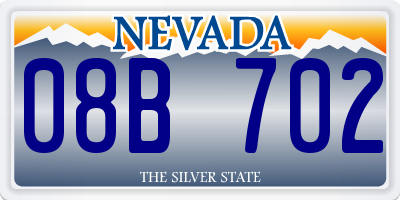 NV license plate 08B702