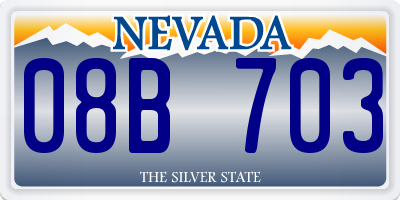 NV license plate 08B703