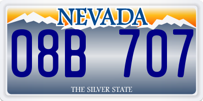 NV license plate 08B707