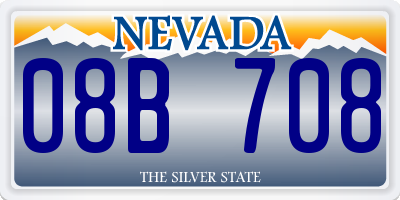 NV license plate 08B708