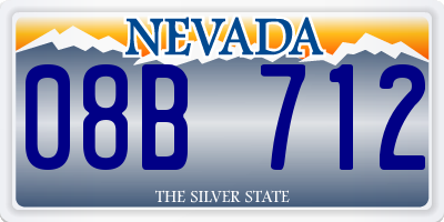 NV license plate 08B712