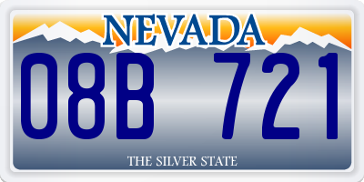 NV license plate 08B721