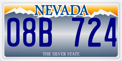 NV license plate 08B724