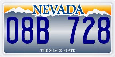 NV license plate 08B728